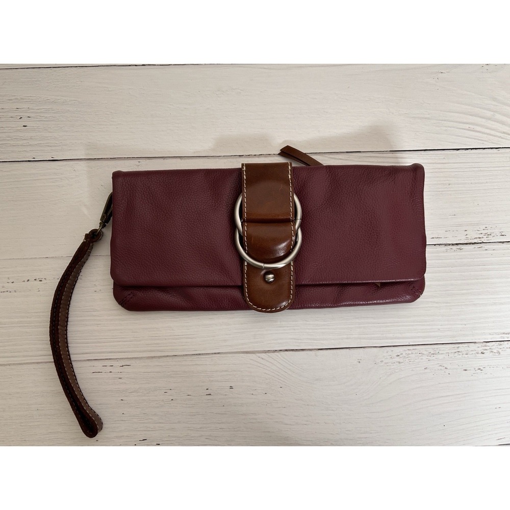 Nino Bossi Genuine Leather Clutch Purse Purple Bag Wallet Handbag Wristlet